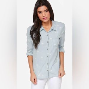 Volcom Weirdette chambray button up L/G/14